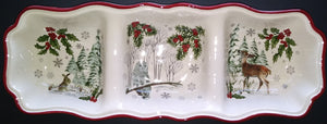 3-SECTION CHRISTMAS TRAY